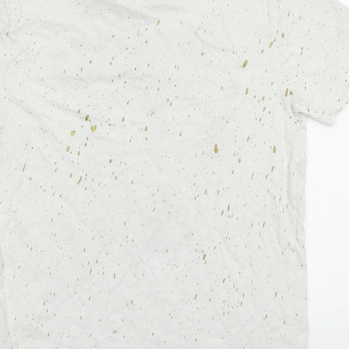 NEXT Girls Beige Polka Dot  Basic T-Shirt Size 10 Years  - Skeleton