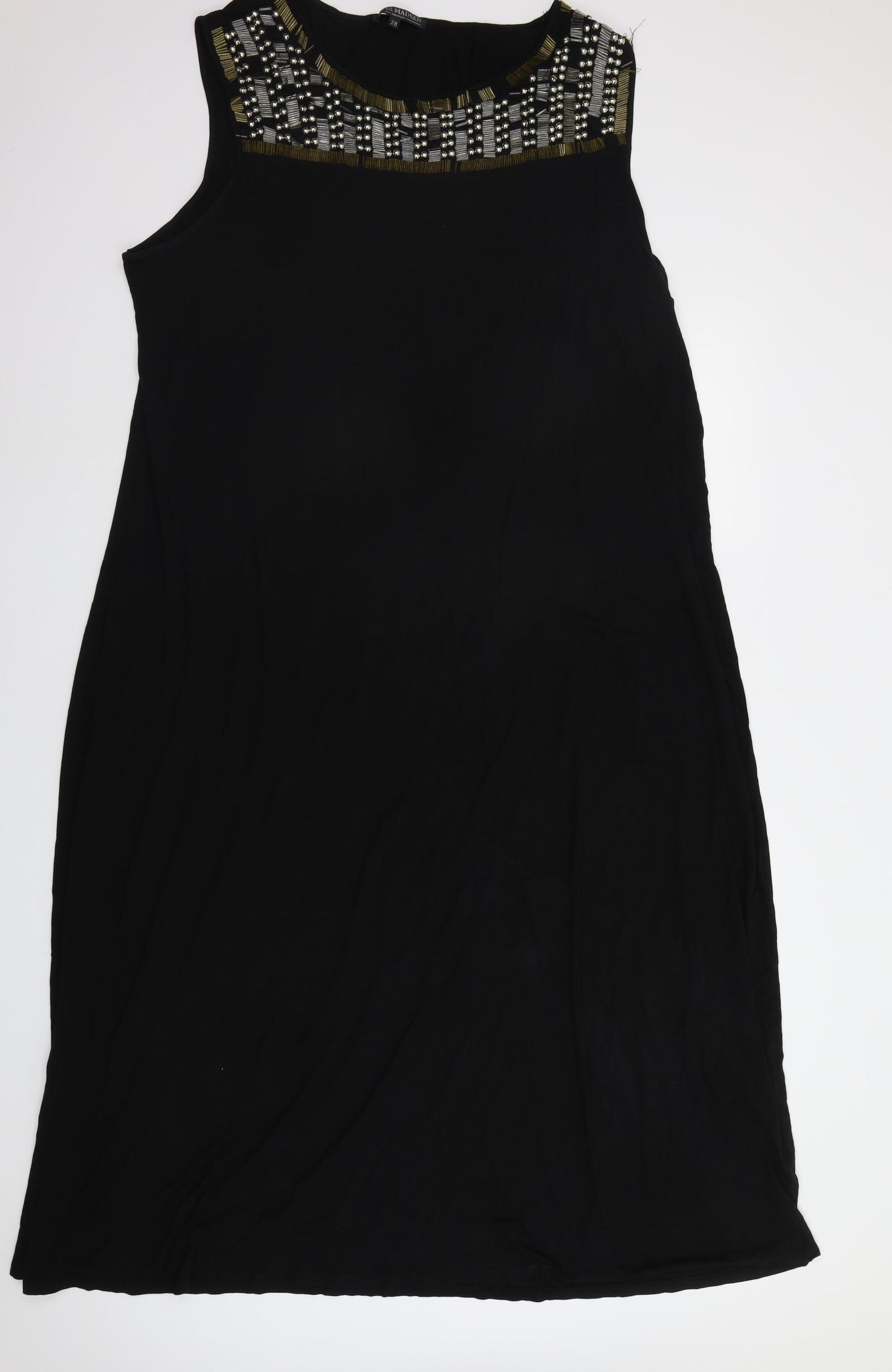 Anya Madsen Womens Black   A-Line  Size 28  - Embelished Neckline