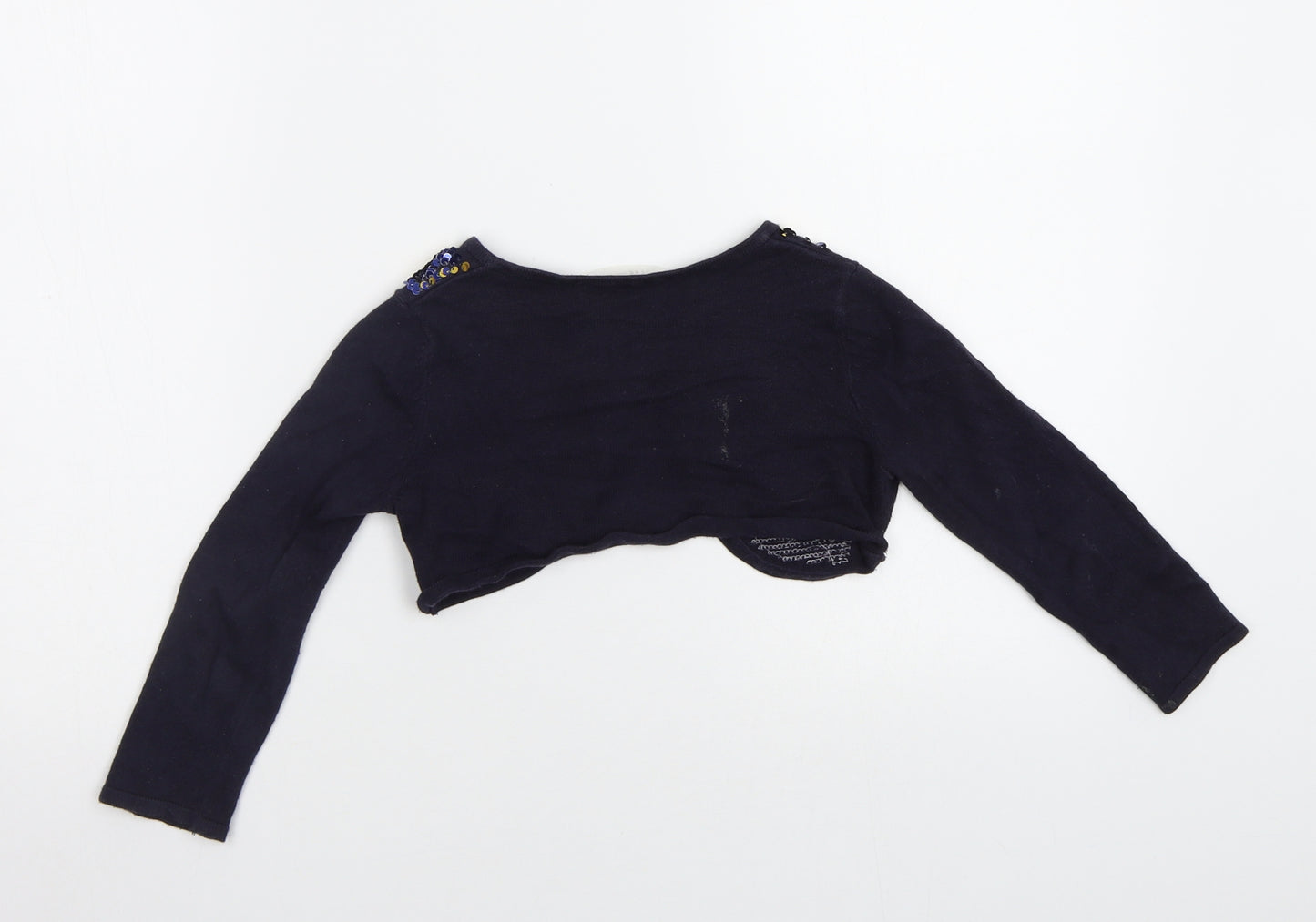 H&M Girls Blue   Shrug Jumper Size 3-4 Years  - Sequin