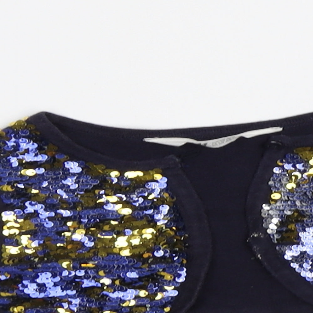 H&M Girls Blue   Shrug Jumper Size 3-4 Years  - Sequin