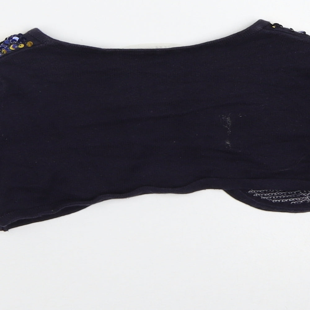 H&M Girls Blue   Shrug Jumper Size 3-4 Years  - Sequin