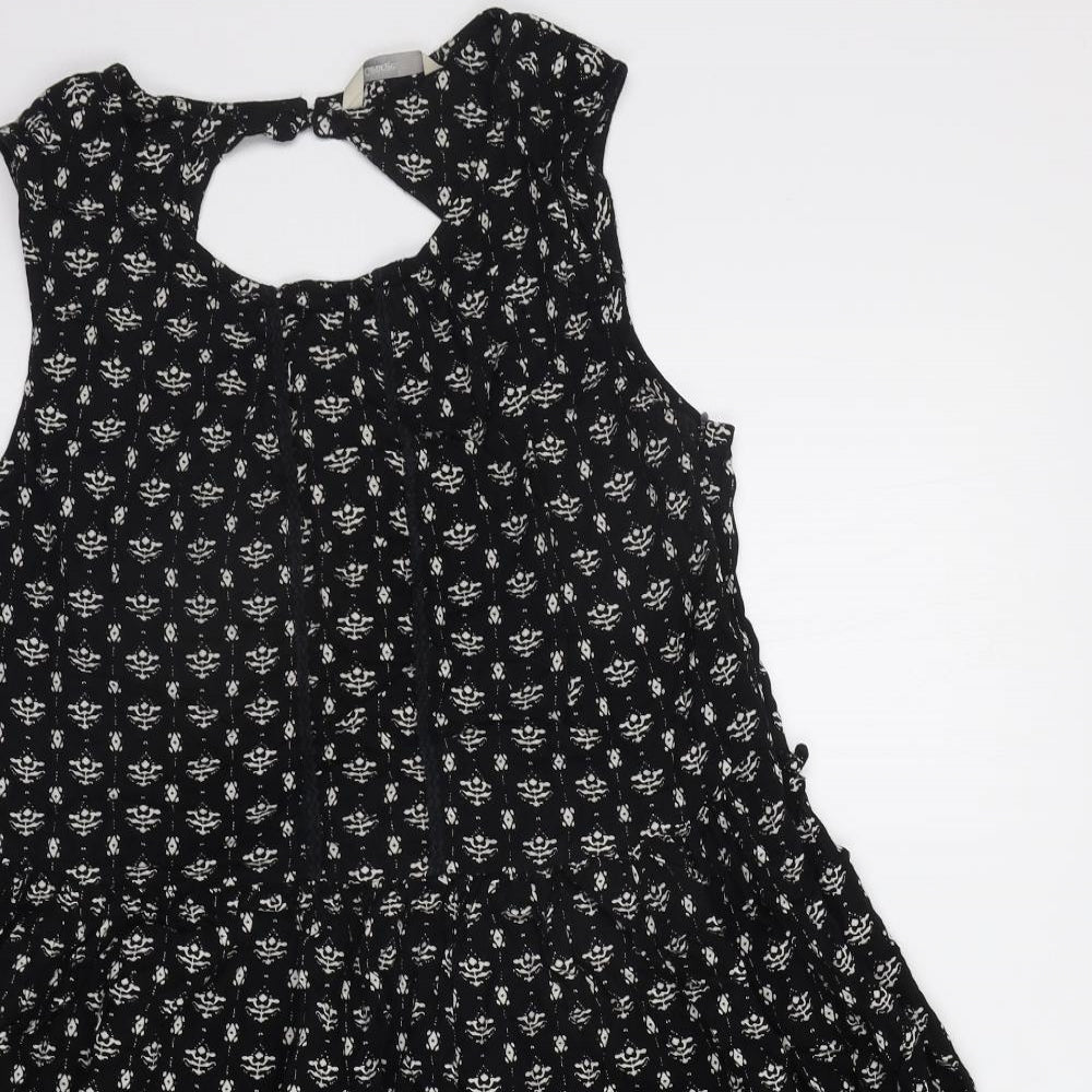 George Womens Black Floral  Fit & Flare  Size 16