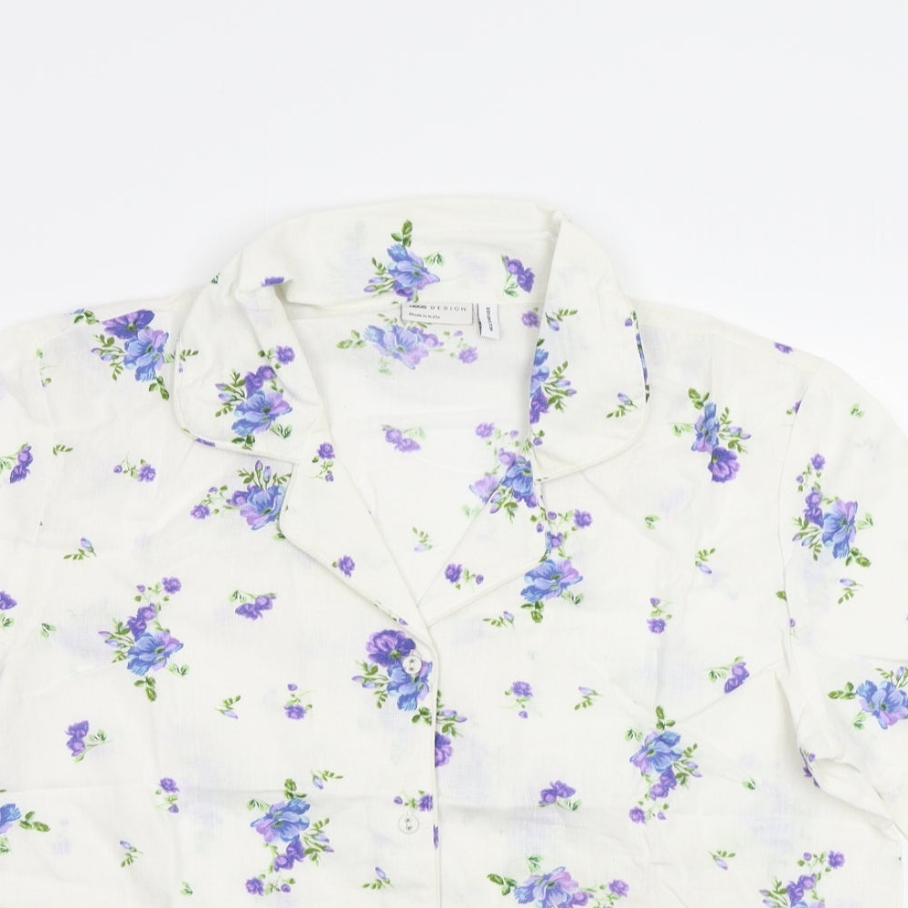 ASOS Womens White Floral  Top Pyjama Top Size 12