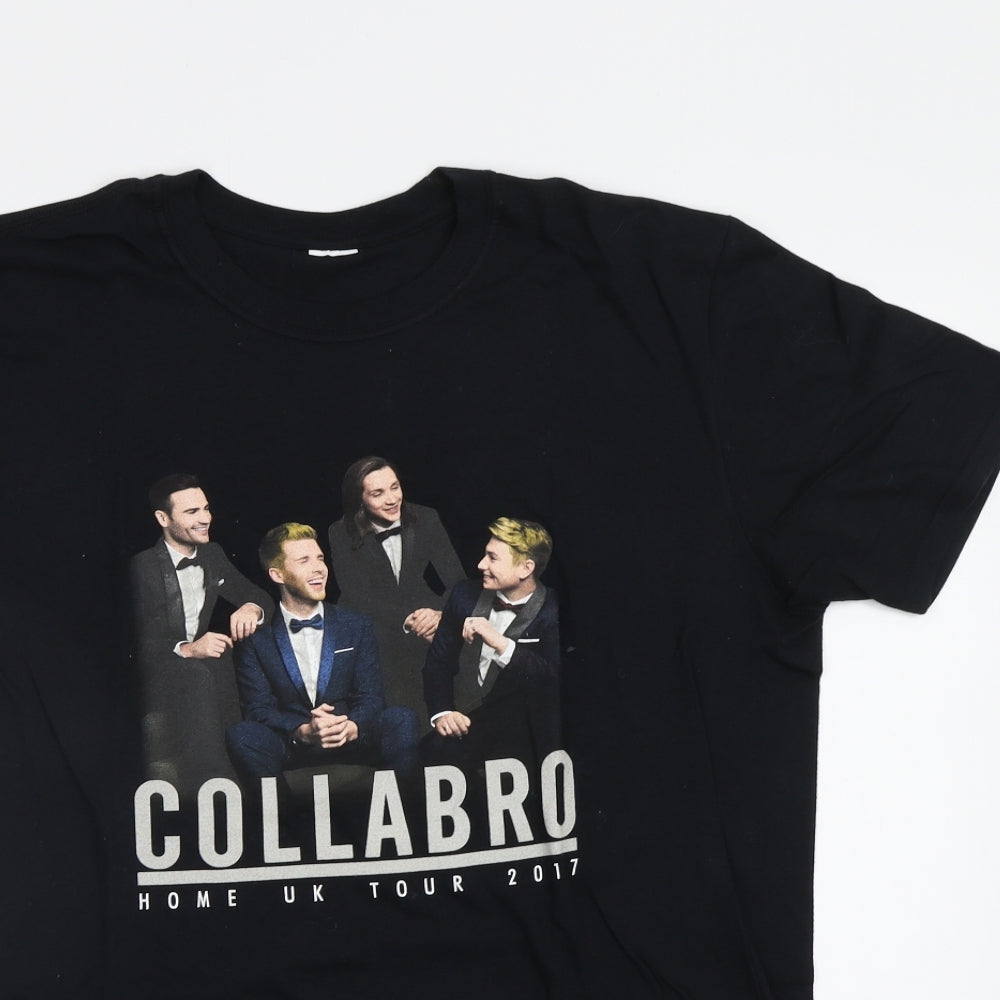 Preworn Mens Black    T-Shirt Size M  - Collabro