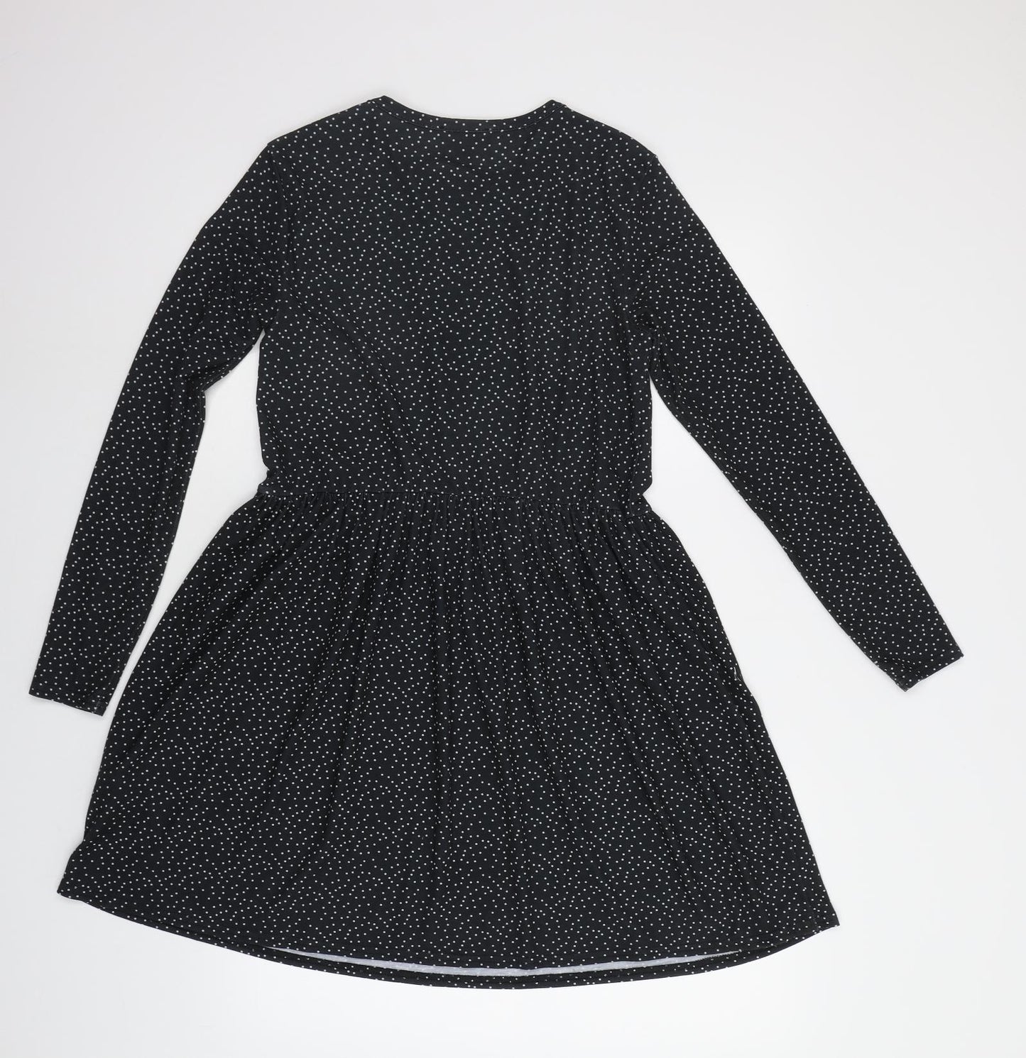 New Look Womens Black Polka Dot  Fit & Flare  Size 10