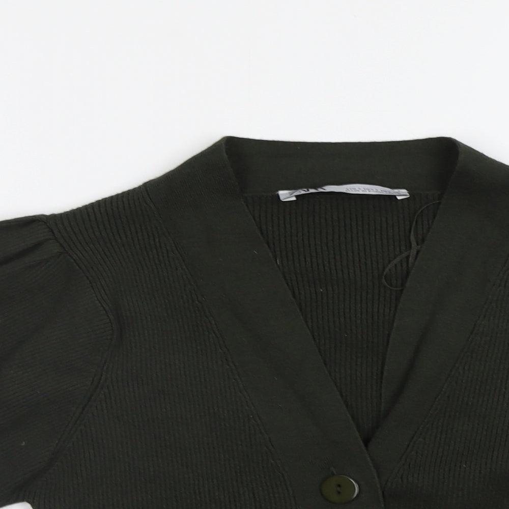 Zara Womens Green   Cardigan Jumper Size S