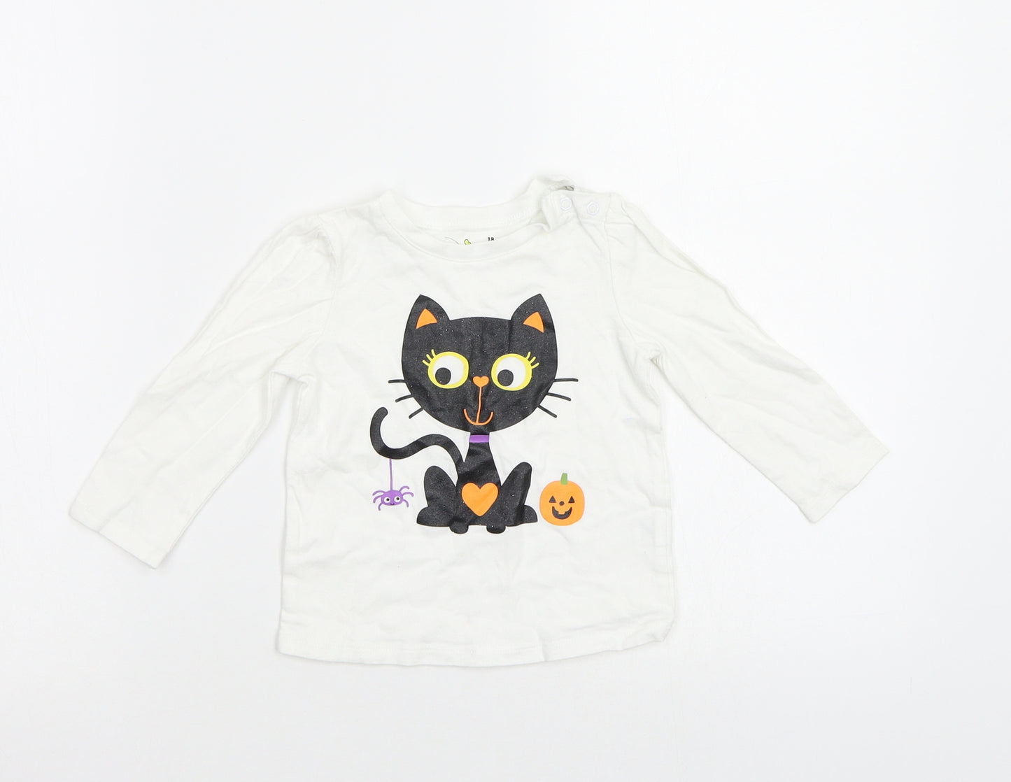 Jumping Beans Baby White   Basic T-Shirt Size 18-24 Months  - Cat
