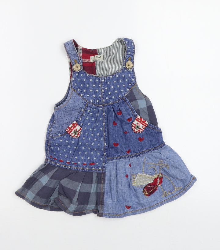 NEXT Baby Blue Check A-Line Size 12-18 Months