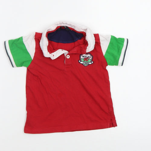 George Boys Red   Basic Polo Size 2 Years  - Wales