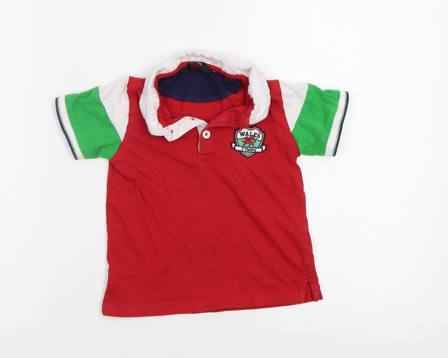 George Boys Red   Basic Polo Size 2 Years  - Wales
