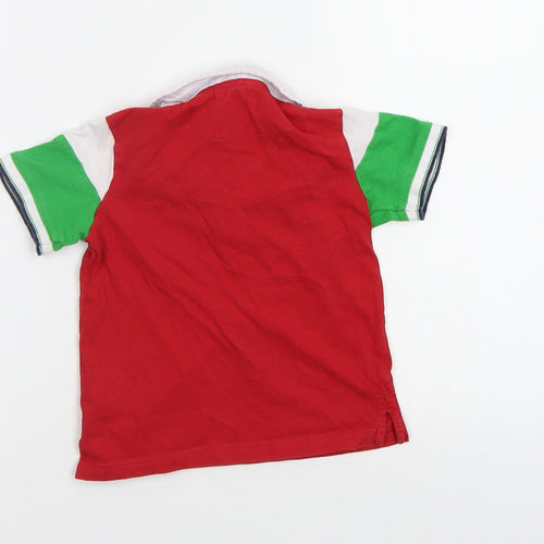 George Boys Red   Basic Polo Size 2 Years  - Wales