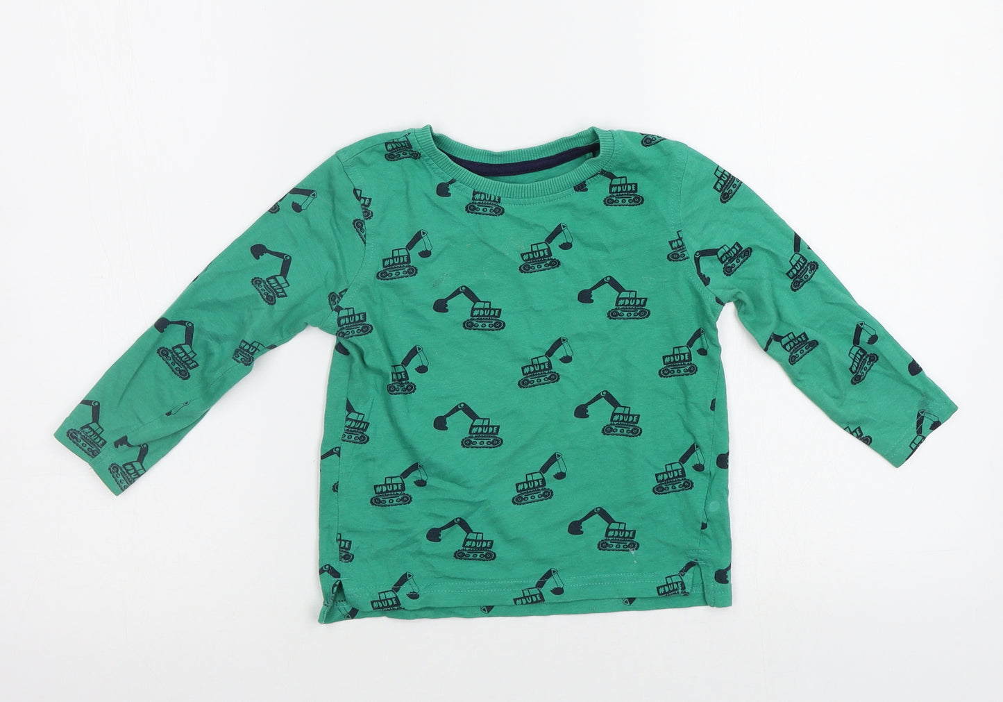 George Boys Green   Basic T-Shirt Size 2 Years  - Digger Print