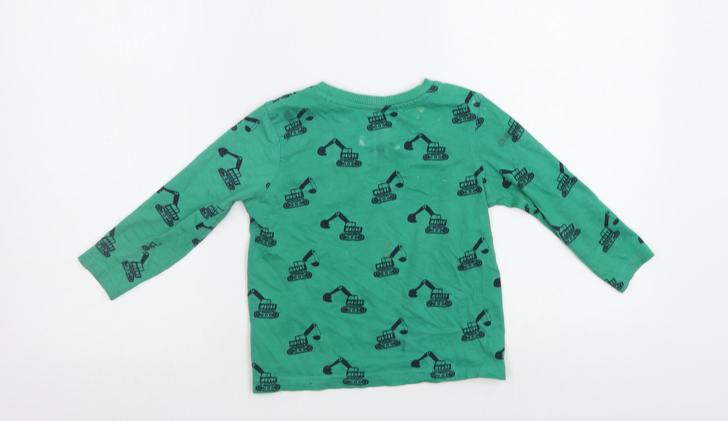 George Boys Green   Basic T-Shirt Size 2 Years  - Digger Print