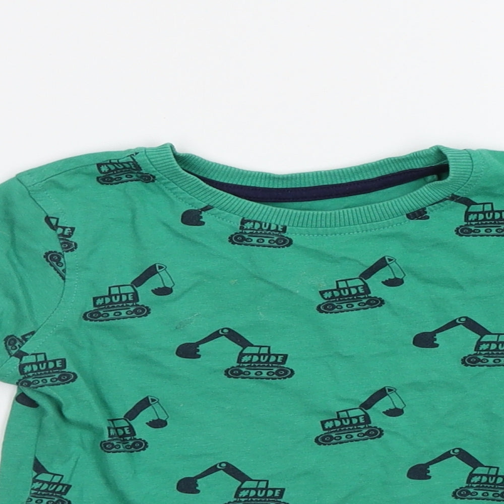 George Boys Green   Basic T-Shirt Size 2 Years  - Digger Print