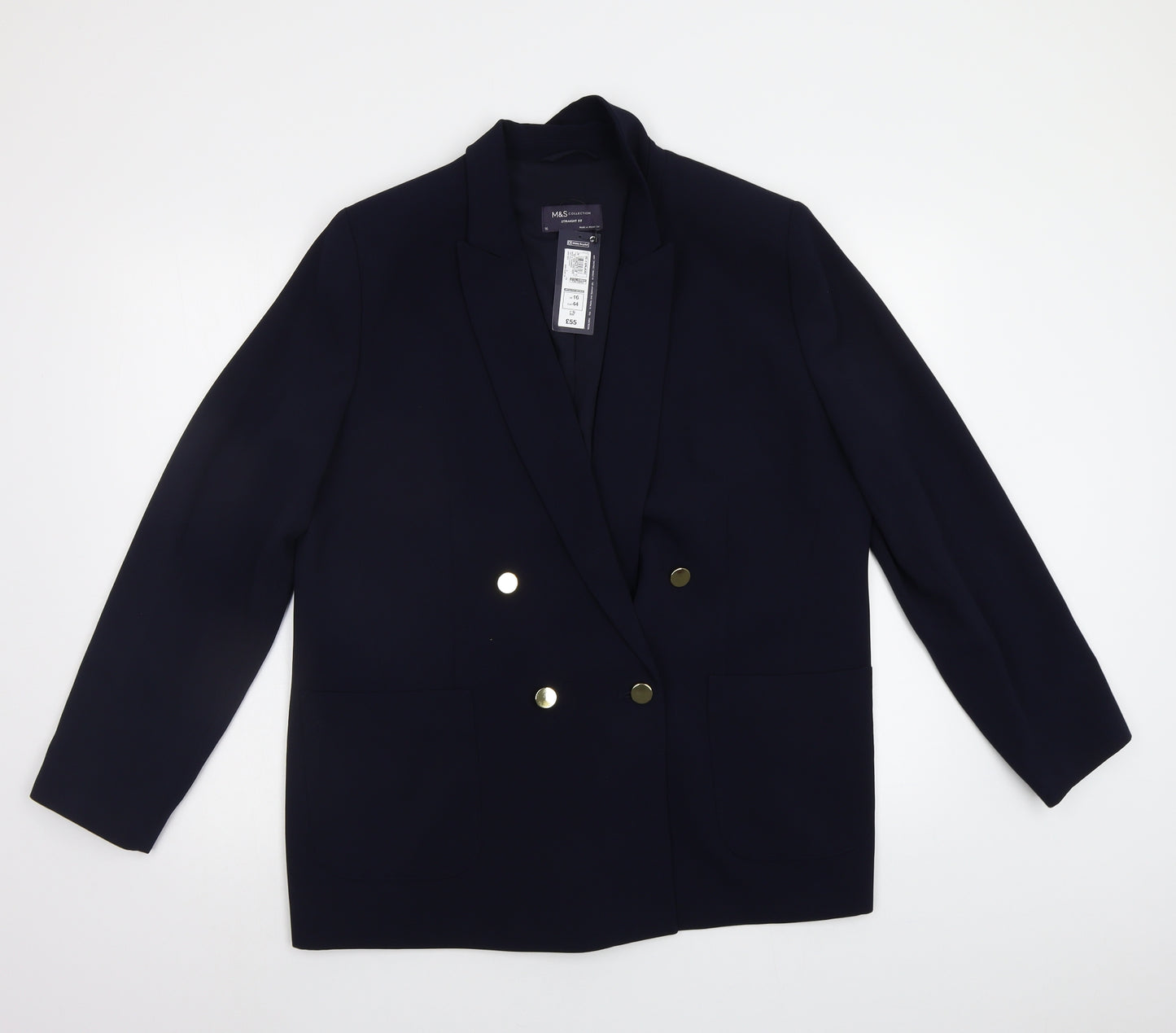 M&S Womens Blue   Jacket Blazer Size 16