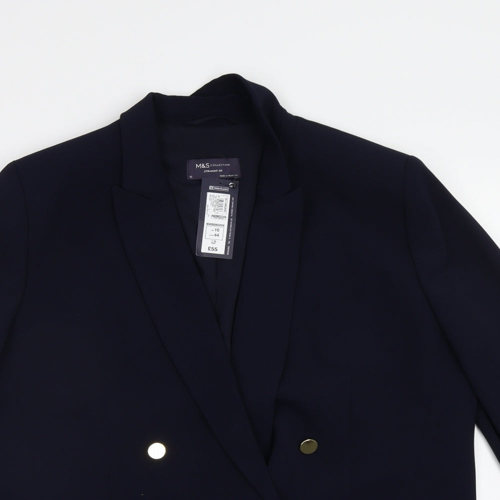 M&S Womens Blue   Jacket Blazer Size 16