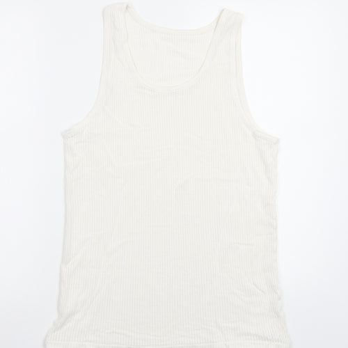 M&S Mens White    T-Shirt Size M  - Vest