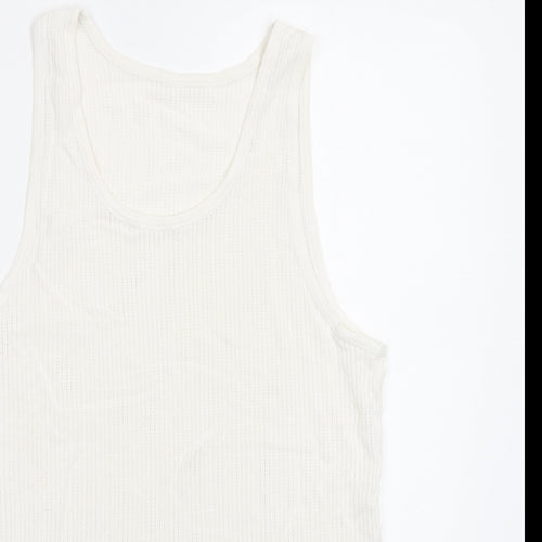 M&S Mens White    T-Shirt Size M  - Vest
