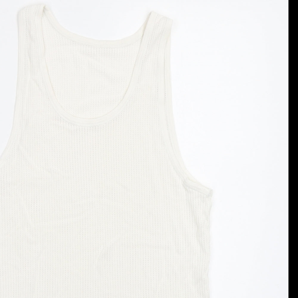 M&S Mens White    T-Shirt Size M  - Vest