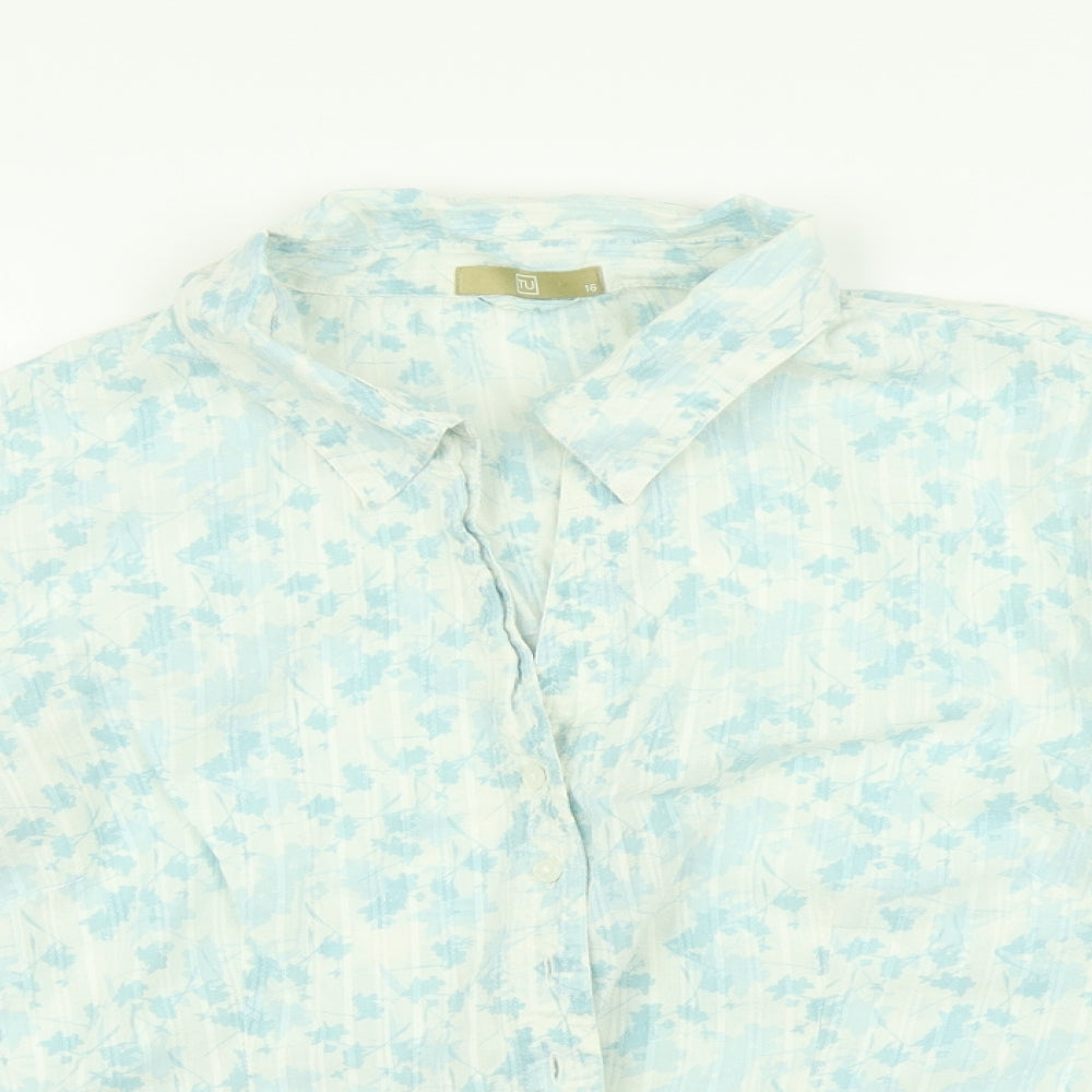 TU Womens Multicoloured Floral  Basic Button-Up Size 16
