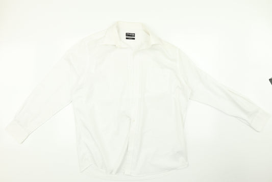 Front view of Debenhams men’s white dress shirt