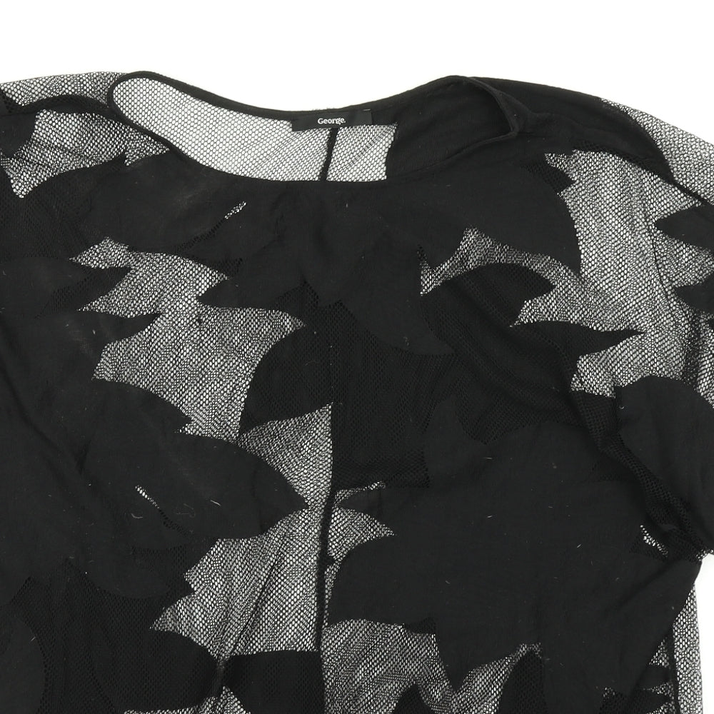 George Womens Black Floral  Basic  Size S  - Overshirt