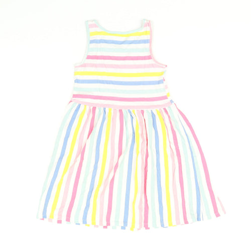 H&M Girls Multicoloured Striped  Fit & Flare  Size 7-8 Years
