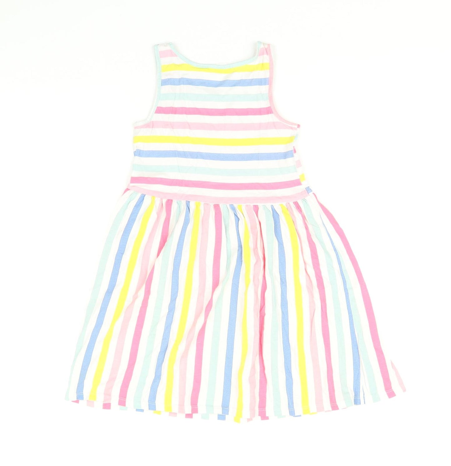 H&M Girls Multicoloured Striped  Fit & Flare  Size 7-8 Years