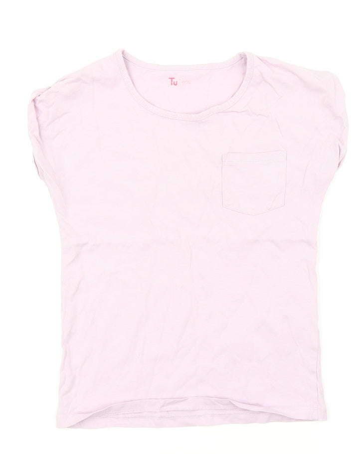 TU Girls Purple   Basic T-Shirt Size 8 Years