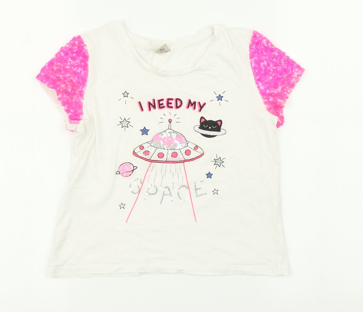 TU Girls White   Basic T-Shirt Size 9 Years  - I need my space