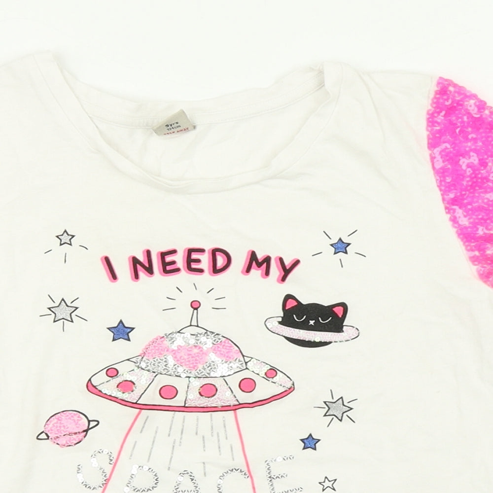 TU Girls White   Basic T-Shirt Size 9 Years  - I need my space