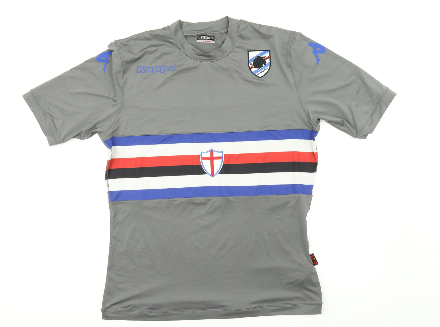 Kappa Mens Grey Striped   T-Shirt Size XL