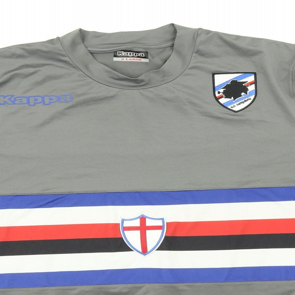 Kappa Mens Grey Striped   T-Shirt Size XL