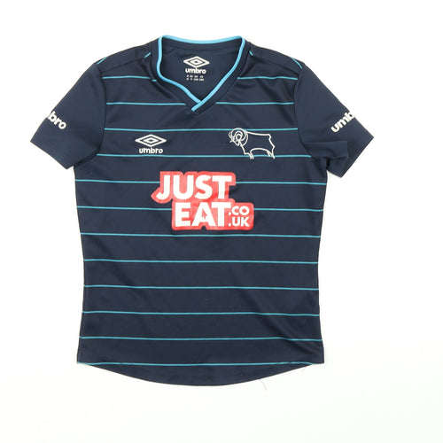 Umbro Boys Blue Striped  Basic T-Shirt Size 9 Years  - Football shirt