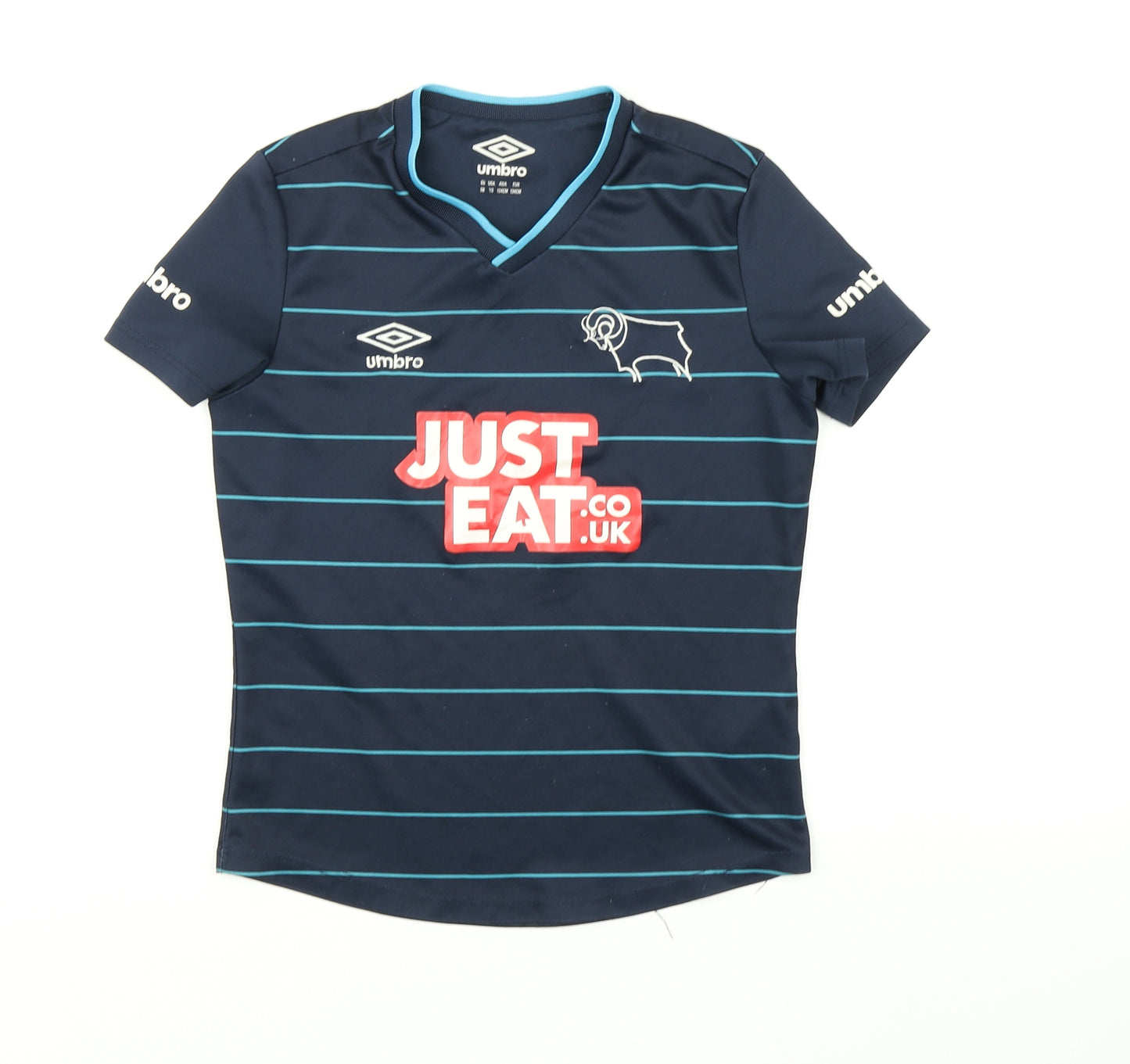 Umbro Boys Blue Striped  Basic T-Shirt Size 9 Years  - Football shirt