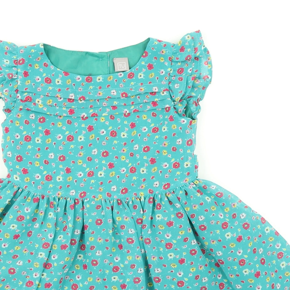 TU Girls Multicoloured Floral  Fit & Flare  Size 5 Years