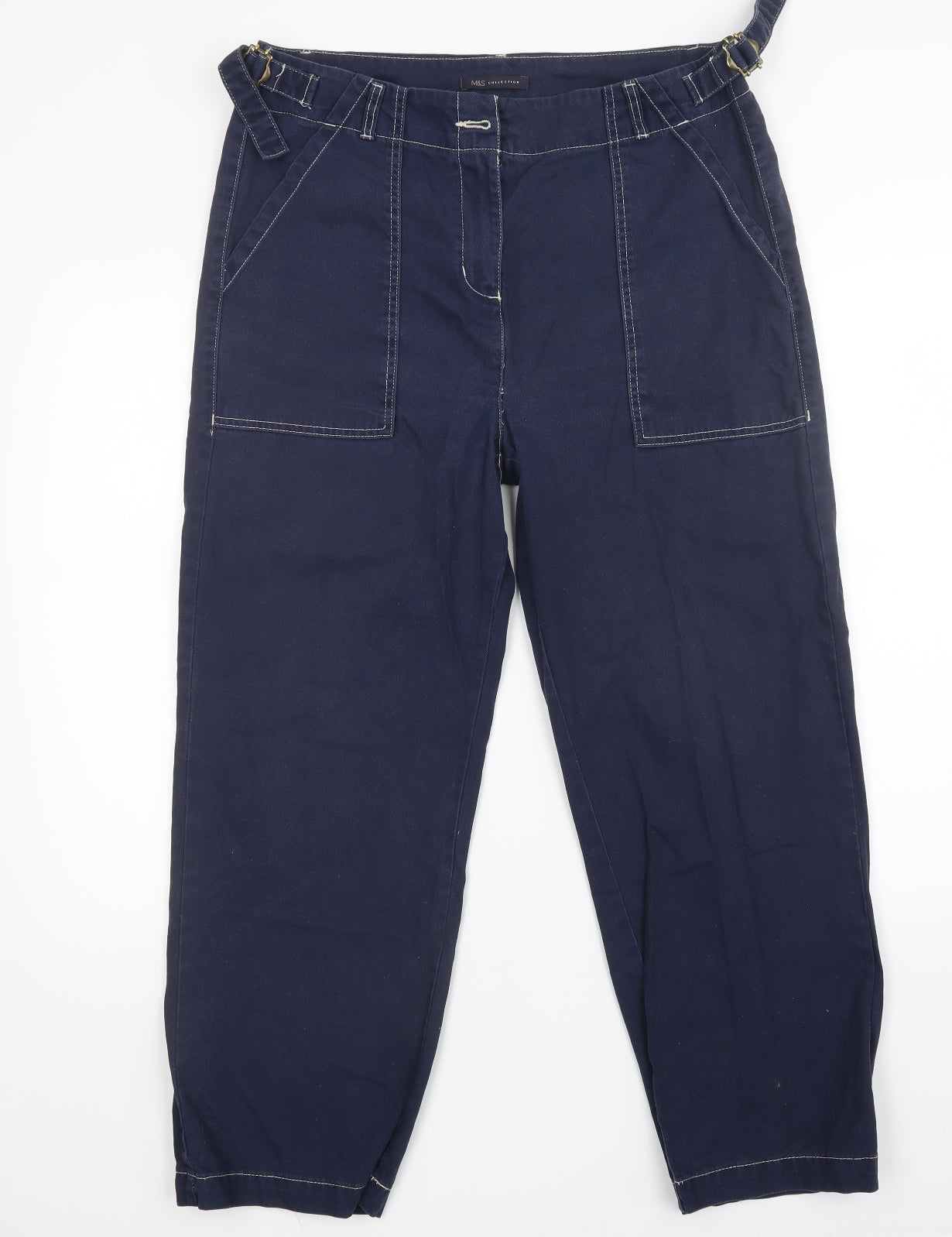 M&S Womens Blue   Wide-Leg Jeans Size 14 L27 in