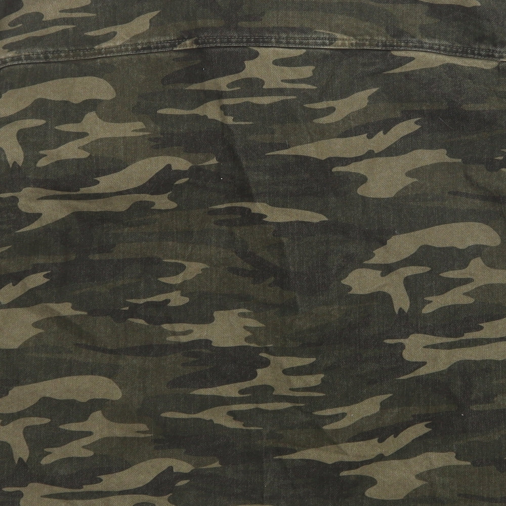 New Look Womens Green Camouflage Denim Jacket  Size 16