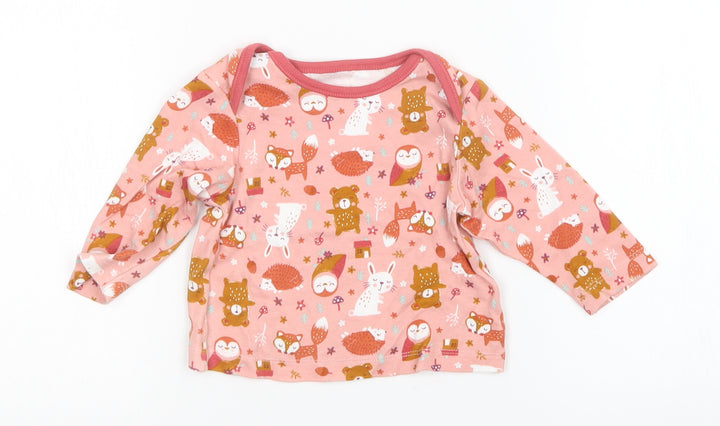Nutmeg Girls Multicoloured Animal Print Basic T-Shirt Size 3-6 Months