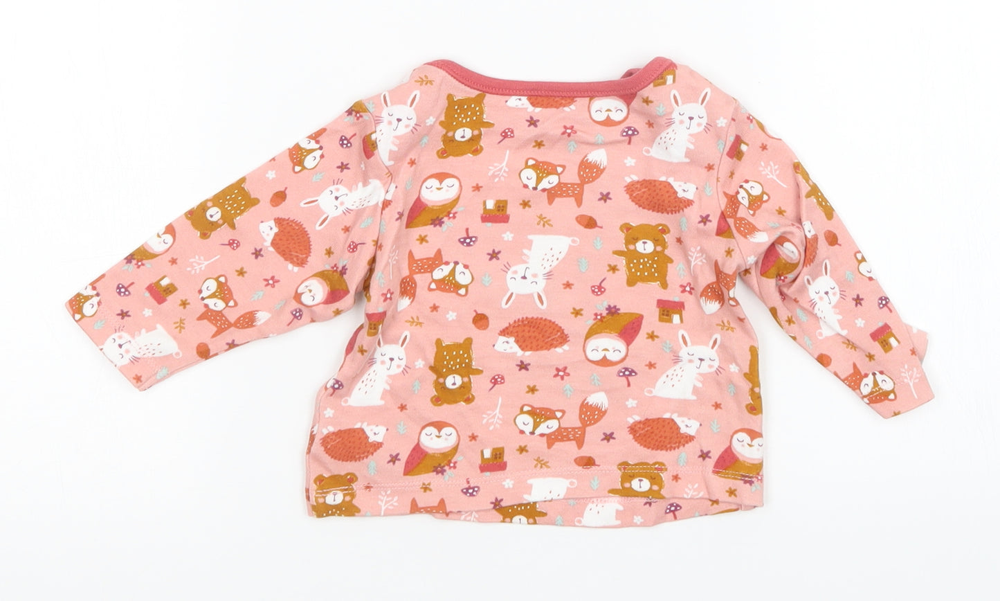 Nutmeg Girls Multicoloured Animal Print  Basic T-Shirt Size 3-6 Months