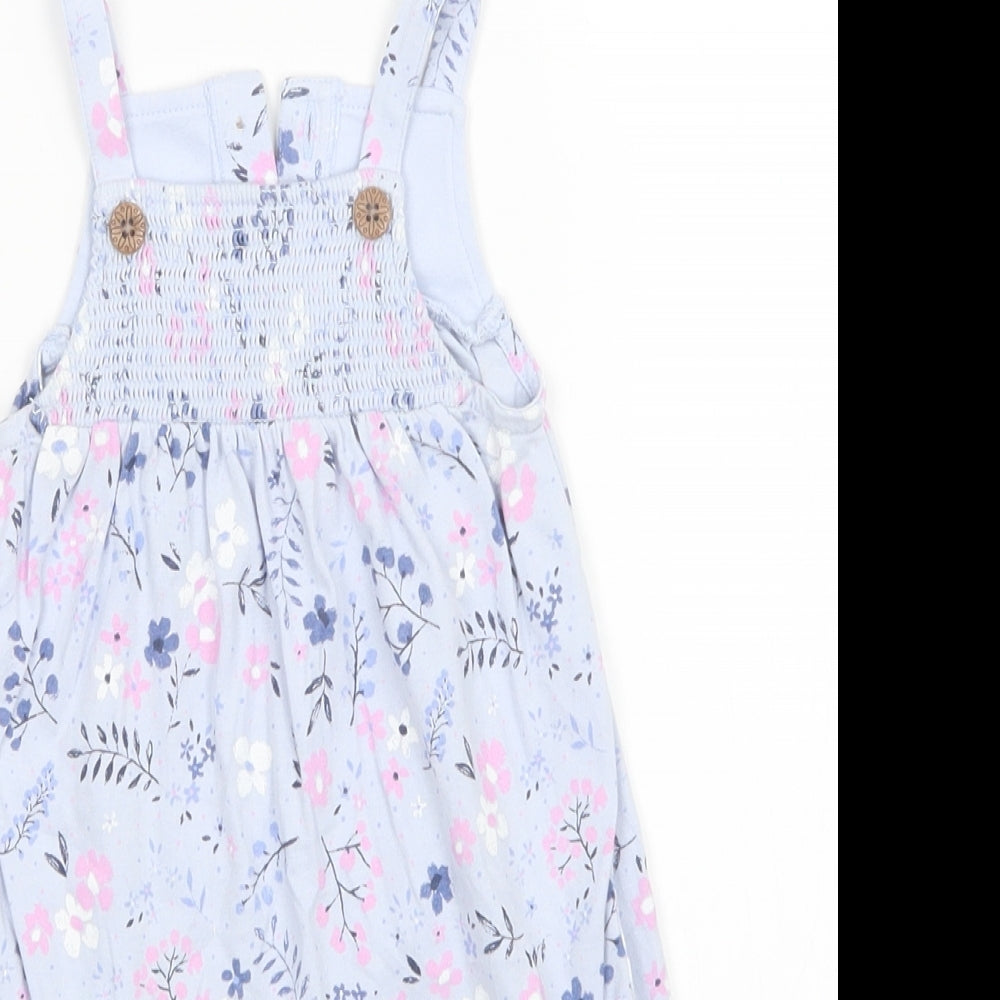 Nutmeg Girls Blue Floral  Romper One-Piece Size 0-3 Months
