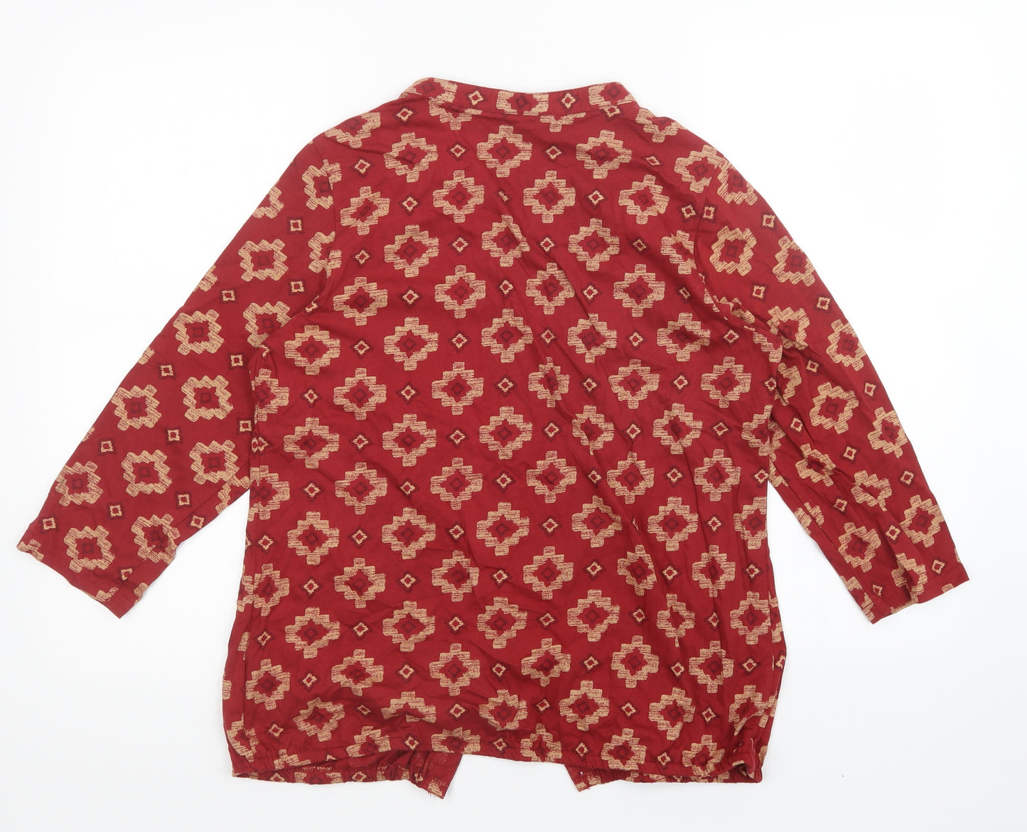 Bonmarché Womens Red Argyle/Diamond  Basic Button-Up Size 12