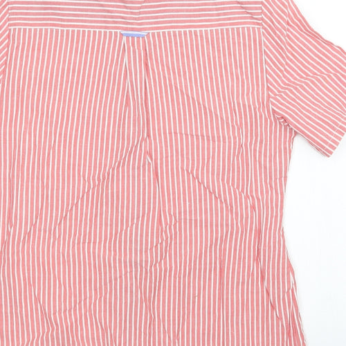 Prewron Womens Red Striped  Basic Button-Up Size 10