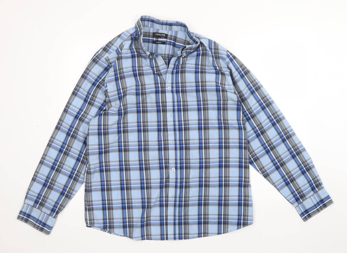 Debenhams Mens Blue Check   Button-Up Size L
