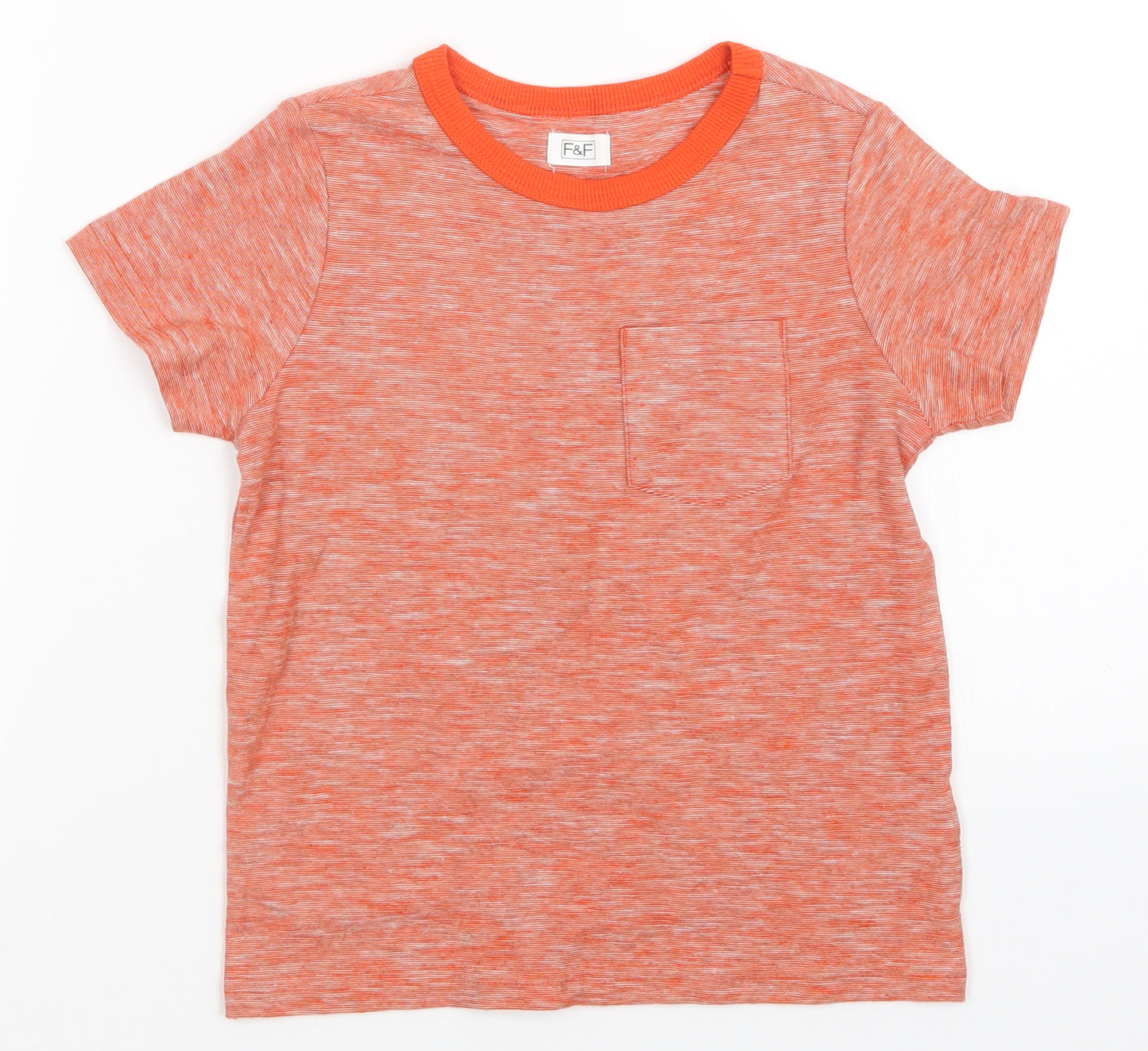 F&F Boys Orange   Basic T-Shirt Size 3-4 Years