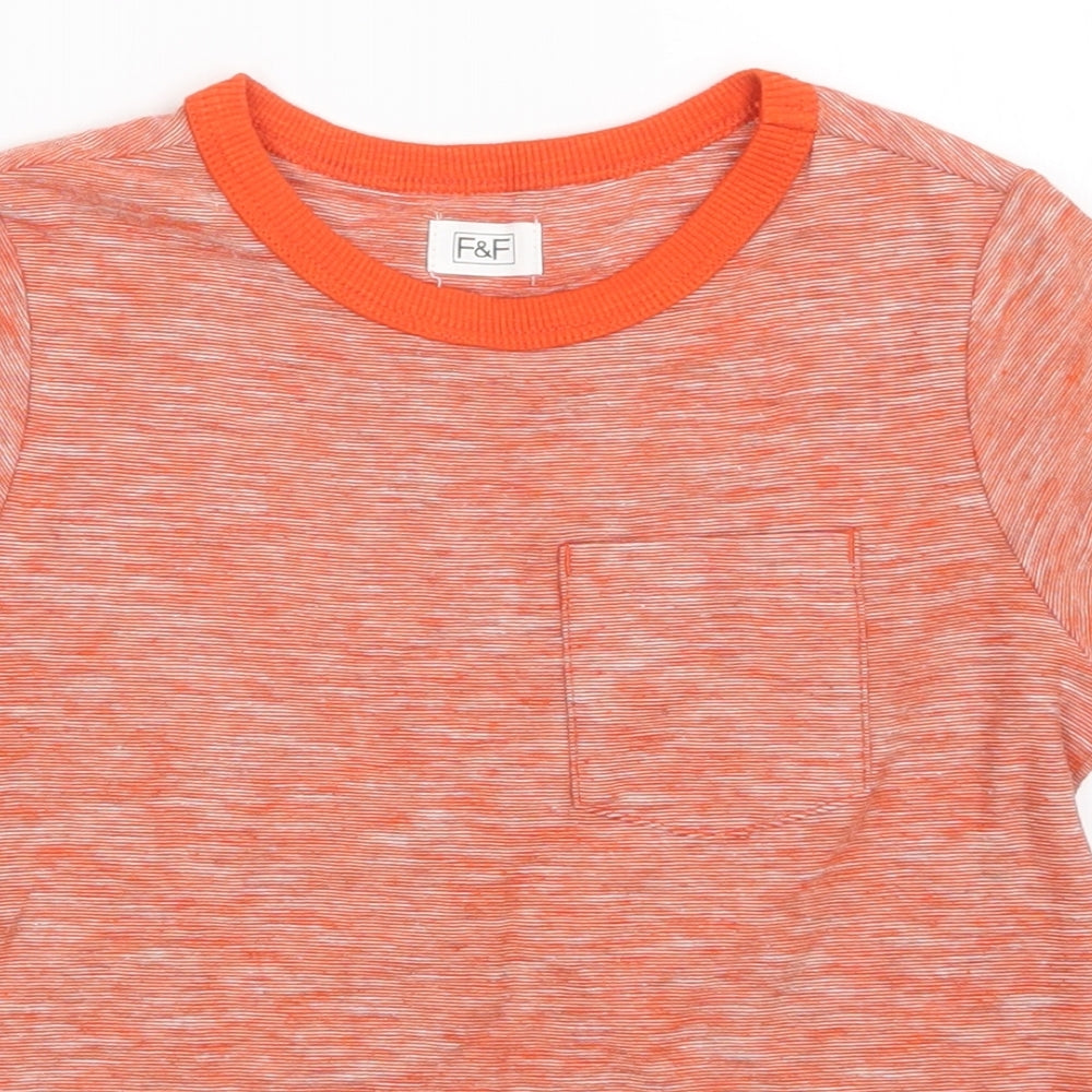 F&F Boys Orange   Basic T-Shirt Size 3-4 Years