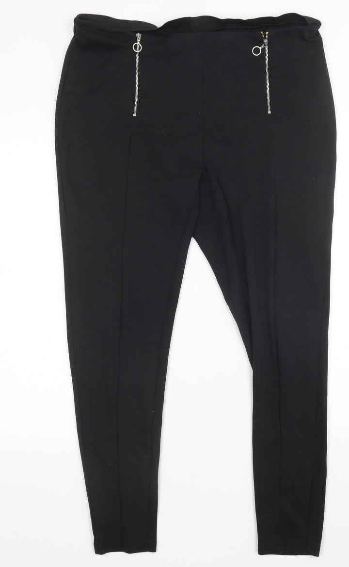 Prewron Womens Black   Jogger Leggings Size 38 in L28 in