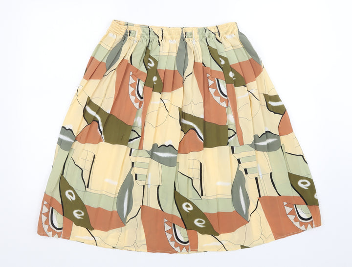 Preworn Womens Multicoloured Geometric A-Line Skirt Size 30 in