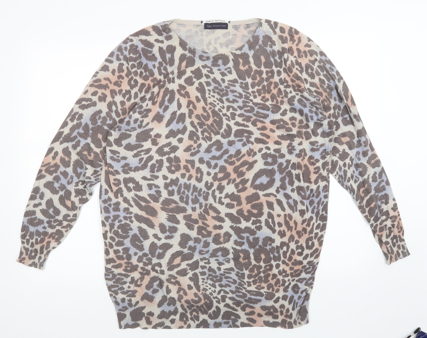 M&S Womens Multicoloured Animal Print  Pullover Jumper Size 22