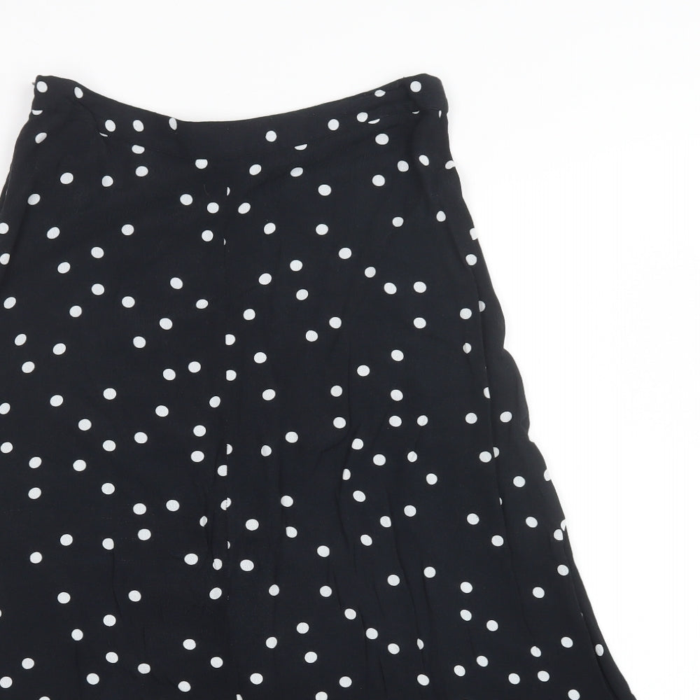 Hush Womens Black Polka Dot  A-Line Skirt Size 6
